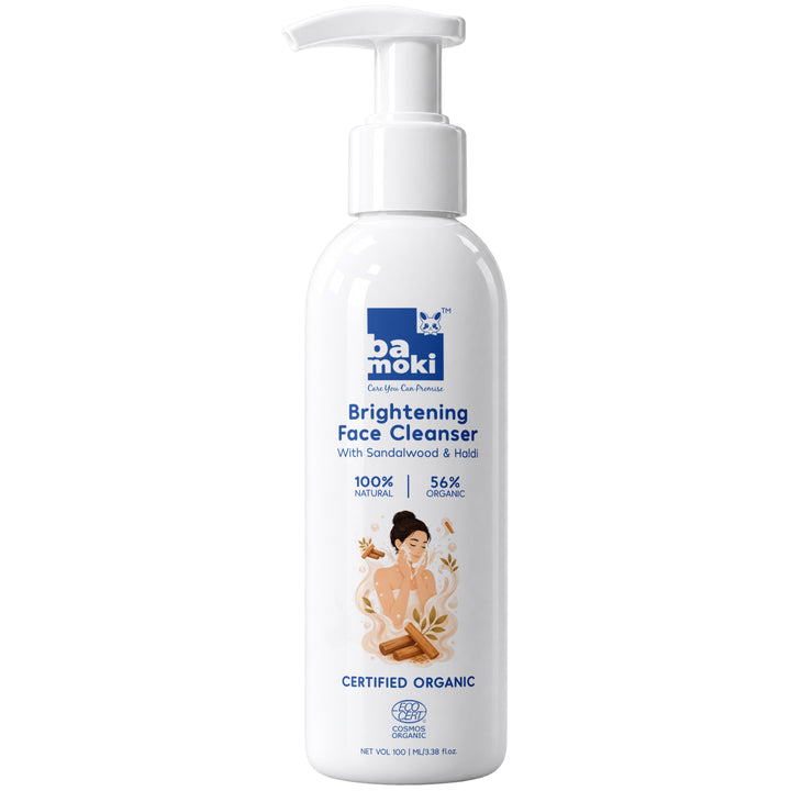 Bamoki™ Brightening Face Cleanser with Sandalwood & Haldi | 100% Natural, 56% Organic, 100ml