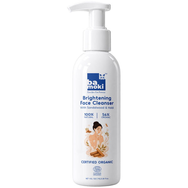 Bamoki™ Brightening Face Cleanser with Sandalwood & Haldi | 100% Natural, 56% Organic, 100ml