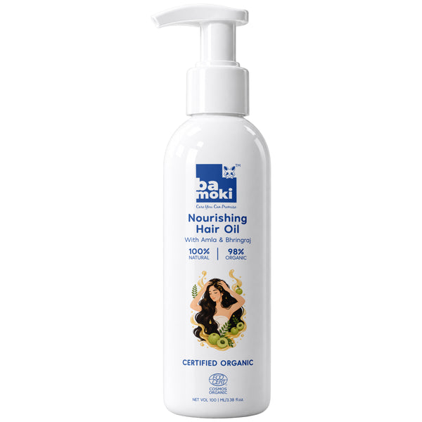 Bamoki™ Nourishing Hair Oil with Amla & Bhringraj | 100% Natural, 98% Organic, 100ml