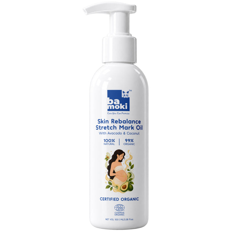 Bamoki™ Skin Rebalance Stretch Mark Oil with Avocado & Coconut | 100% Natural, 99% Organic, 100ml