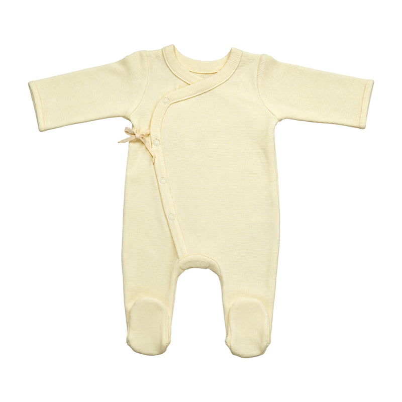 Bamoki™ 240 GSM GOTS Organic Cotton Waffle Kimono Footed Sleepsuit for Newborn Boys & Girls