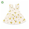 Bamoki™ Organic Cotton Baby Girl Floral Frock & Bloomer Set – GOTS Certified Summer Dress for Infants | Yellow Flower Print