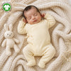 Bamoki™ 240 GSM GOTS Organic Cotton Waffle Kimono Footed Sleepsuit for Newborn Boys & Girls