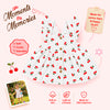 Bamoki™ Organic Cotton Baby Girl Cherry Print Frock & Bloomer Set – GOTS Certified Summer Dress with Flutter Sleeves