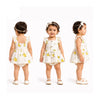 Bamoki™ Organic Cotton Baby Girl Floral Frock & Bloomer Set – GOTS Certified Summer Dress for Infants | Yellow Flower Print