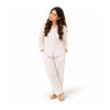 Bamoki™ Women’s Organic Cotton Heart Print Pajama Set – GOTS Certified Sleepwear & Loungewear for Women | White & Cherry Red