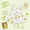 Bamoki™ Organic Cotton Baby Girl Floral Frock & Bloomer Set – GOTS Certified Summer Dress for Infants | Yellow Flower Print