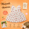 Bamoki™ Organic Cotton Baby Girl Cherry Print Frock & Bloomer Set – GOTS Certified Summer Dress with Flutter Sleeves