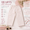 Bamoki™ Women’s Organic Cotton Heart Print Pajama Set – GOTS Certified Sleepwear & Loungewear for Women | White & Cherry Red