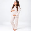 Bamoki™ Women’s Organic Cotton Heart Print Pajama Set – GOTS Certified Sleepwear & Loungewear for Women | White & Cherry Red