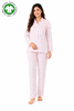 Bamoki™ Women’s Organic Cotton Heart Print Pajama Set – GOTS Certified Sleepwear & Loungewear for Women | White & Cherry Red