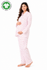 Bamoki™ Women’s Organic Cotton Heart Print Pajama Set – GOTS Certified Sleepwear & Loungewear for Women | White & Cherry Red