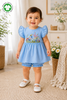 Bamoki™ GOTS-Certified Dutch Canal Floral Jungle Embroidered Frock & Bloomer Set for Baby Girls