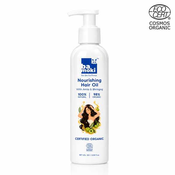 Bamoki™ Nourishing Hair Oil with Amla & Bhringraj | 100% Natural, 98% Organic, 100ml
