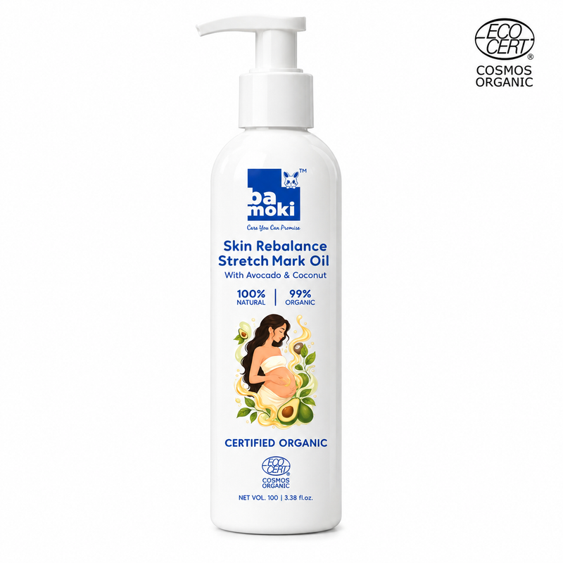 Bamoki™ Skin Rebalance Stretch Mark Oil with Avocado & Coconut | 100% Natural, 99% Organic, 100ml