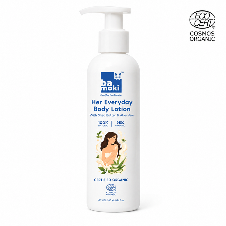 Bamoki™ Her Everyday Body Lotion with Shea Butter & Aloe Vera | 100% Natural, 95% Organic, 200ml