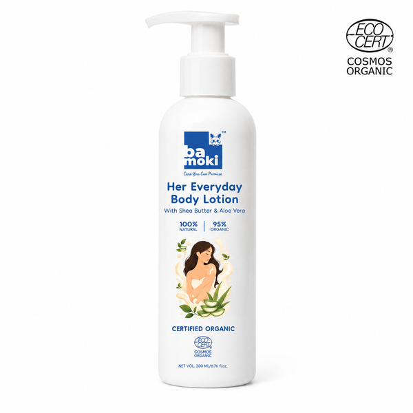 Bamoki™ Her Everyday Body Lotion with Shea Butter & Aloe Vera | 100% Natural, 95% Organic, 200ml