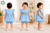 Bamoki™ GOTS-Certified Dutch Canal Floral Jungle Embroidered Frock & Bloomer Set for Baby Girls