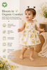 GOTS Certified Organic Cotton Baby Girl Floral Frock with Matching Bloomer Set