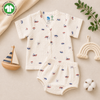 Bamoki™ Organic Cotton Baby Romper (Jhabla) – GOTS Certified Newborn Summer Wear for Boys & Girls | Sailing Boat Print