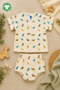Bamoki™ Organic Cotton Baby Romper (Jhabla) – GOTS Certified Newborn Summer Wear for Boys & Girls | Dinosaur Print