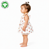 Bamoki™ Organic Cotton Baby Girl Cherry Print Frock & Bloomer Set – GOTS Certified Summer Dress with Flutter Sleeves