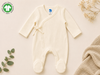 Bamoki™ 240 GSM GOTS Organic Cotton Waffle Kimono Footed Sleepsuit for Newborn Boys & Girls