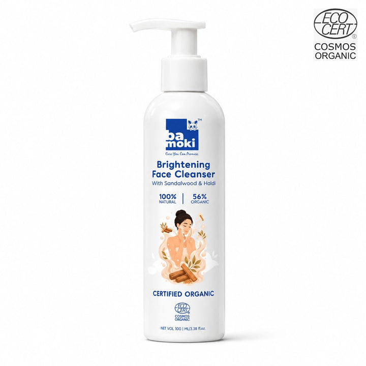 Bamoki™ Brightening Face Cleanser with Sandalwood & Haldi | 100% Natural, 56% Organic, 100ml
