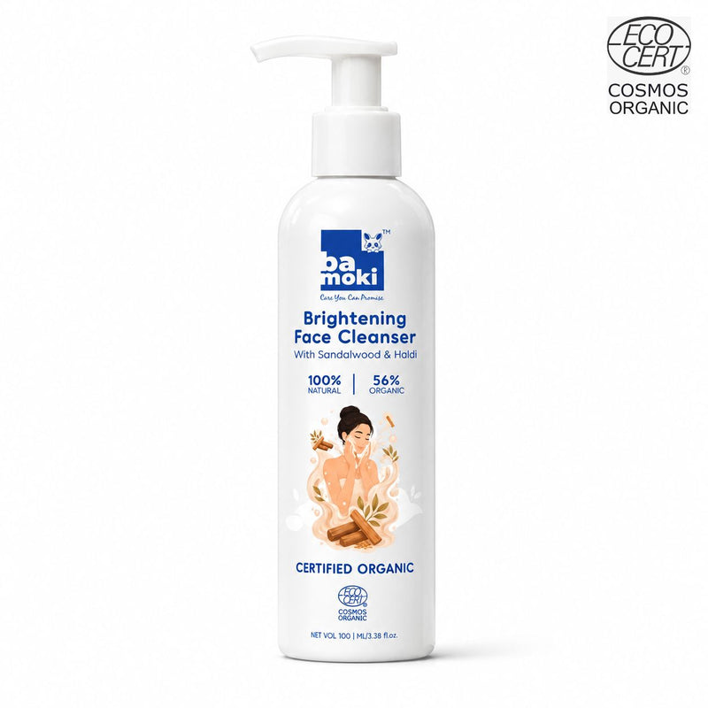 Bamoki™ Brightening Face Cleanser with Sandalwood & Haldi | 100% Natural, 56% Organic, 100ml