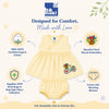 Bamoki™ White Asparagus Floral Bicycle Embroidered Organic Cotton Baby Frock & Bloomer Set | GOTS Certified